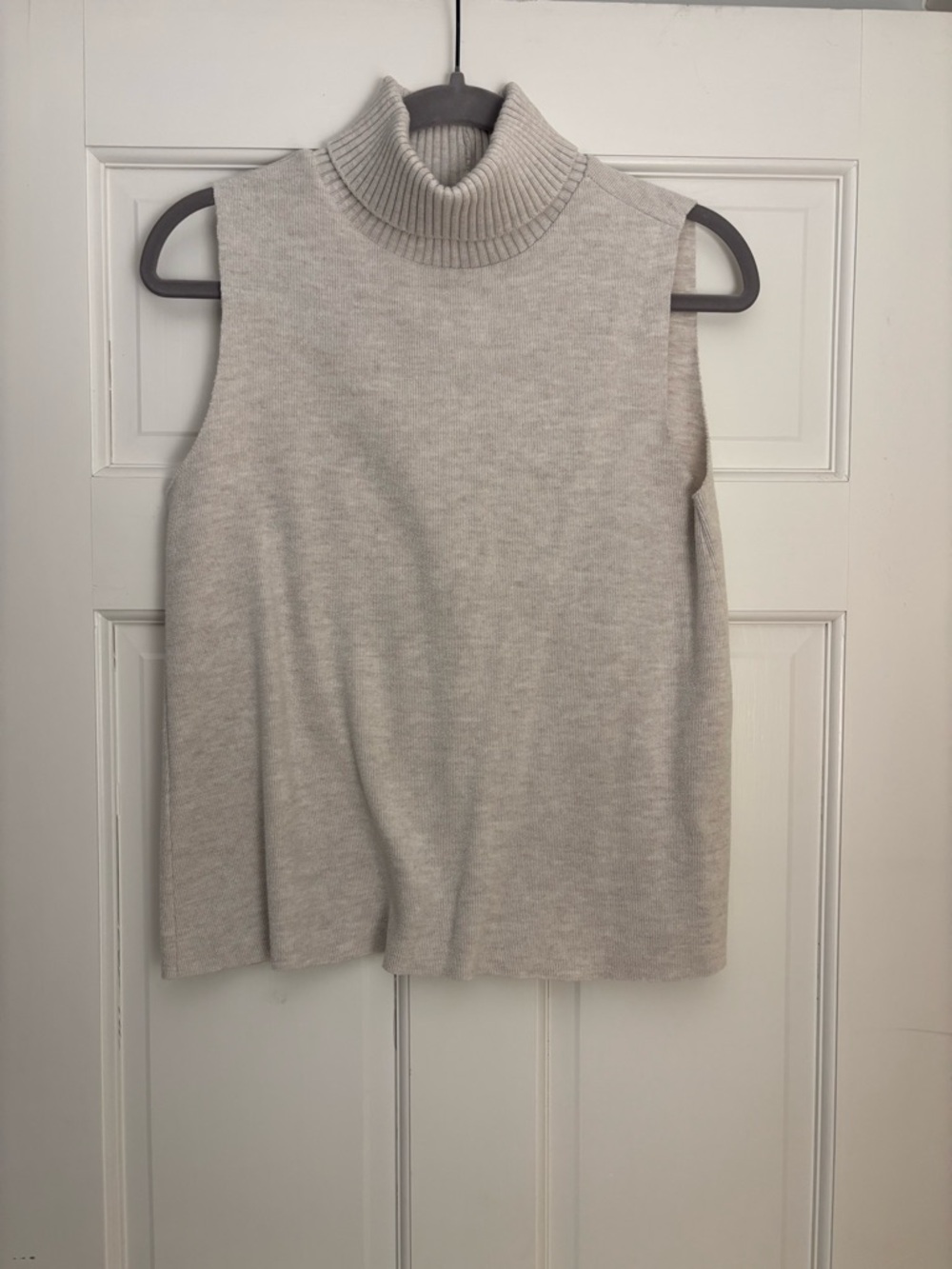 ZARA Sleeveless Turtleneck Knit Tank in Light Beige - Picture 3 of 5